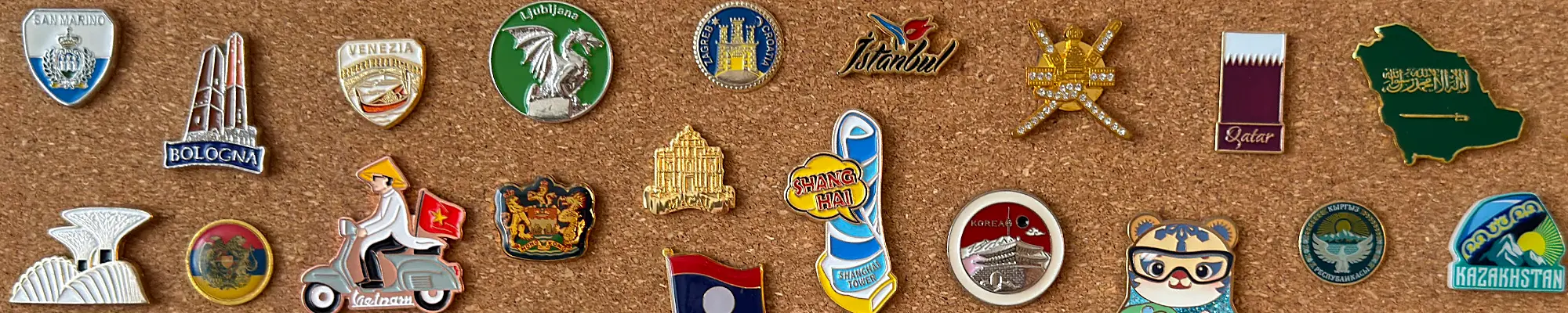Travel pins collection